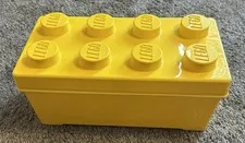 LEGO EMPTY Storage Brick Case 8 Stud Large Yellow Container Plastic Bin Box