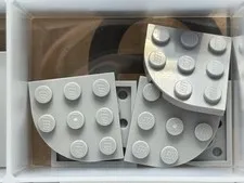 LEGO Parts - Light Bluish Gray Plate, Round Corner 3 x 3 - No 30357 - QTY 5