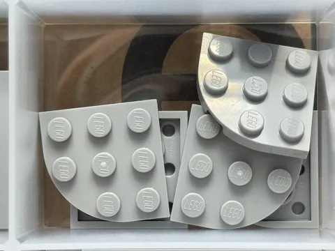 LEGO Parts - Light Bluish Gray Plate, Round Corner 3 x 3 - No 30357 - QTY 5