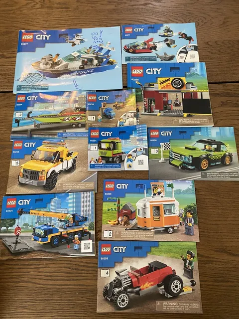 LEGO CITY SET Lot Of 11 INSTRUCTIONS LOT - Random Sets Building Manuals Some OOP