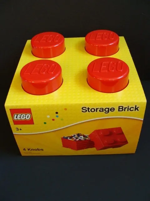 NEW LEGO Red Storage Brick Large Tub Project Case 4 Knobs Stud Organizer Stacks