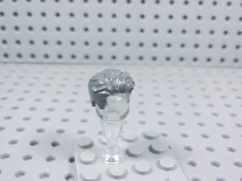 LEGO Dark Gray Short Tousled Wavy Hair Minifig AZ