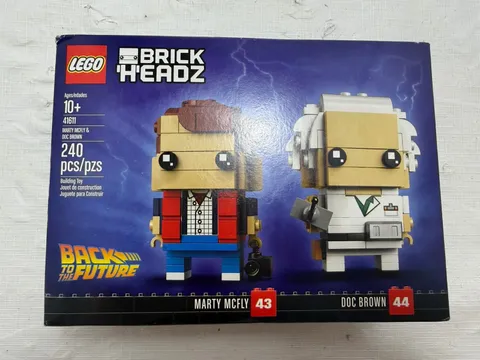 NEW SEALED! LEGO BRICKHEADZ 41611 MARTY MCFLY & DOC BROWN / BACK TO THE FUTURE /