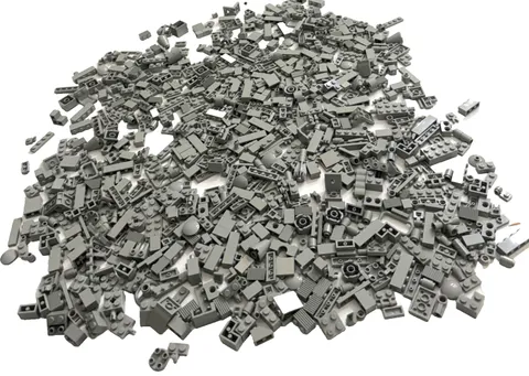 LEGO Light Bluish Stone Gray Bricks Lot ~93 Pcs Bulk Medium 2x4 2x3 MOC