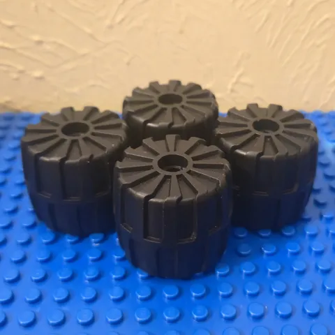 LEGO Wheels Black 35 x 31mm Tires 2593 - Lot of 4