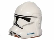 LEGO White Minifigure, Headgear Helmet SW Clone Trooper (Phase 2) with Ep.3 Patt