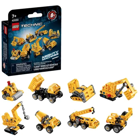 LEGO 42233 Technic Mighty Machines Series 1 - Confirmed Set of 8