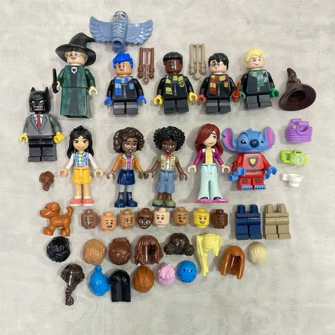 Lego Minifigures, Hair, Accessories, Parts Lot - Harry Potter, Friends, Stitch