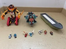 Lego Chima lot with two sets, one huge part, and seven minifigures