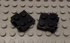 New LEGO Lot of 2 Black 2x2 - 1x2 Side Space Bracket Plate Pieces