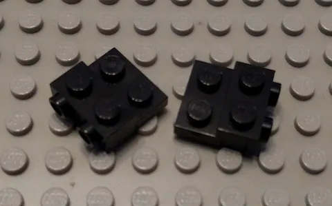 New LEGO Lot of 2 Black 2x2 - 1x2 Side Space Bracket Plate Pieces