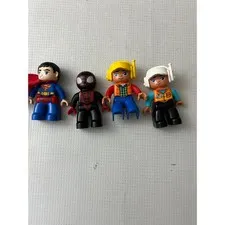LEGO Duplo Minifigures Kids Lot of 4 Superman Miles Morales Construction