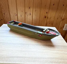 LEGO Stickered Green Boat Hull w/ Gray Deck Pieces - Plastic Build Parts chima