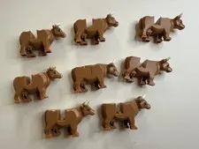 Lego Animal Medium Nougat Cow Lot Of 8