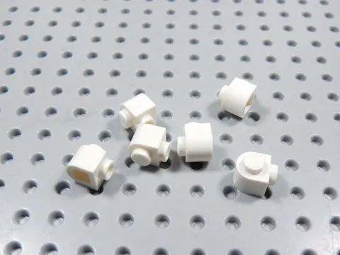 LEGO Lot of 6 White 1x1x2/3 Half Round Bricks BB