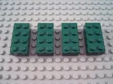 New LEGO Lot of 4 Dark Green 2x4 Modular Creator Bricks