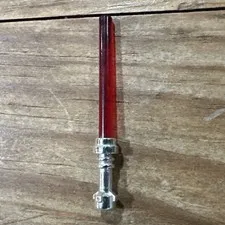 LEGO Star Wars - Lightsaber for Minifigure  Trans Red Color With Chrome Handle