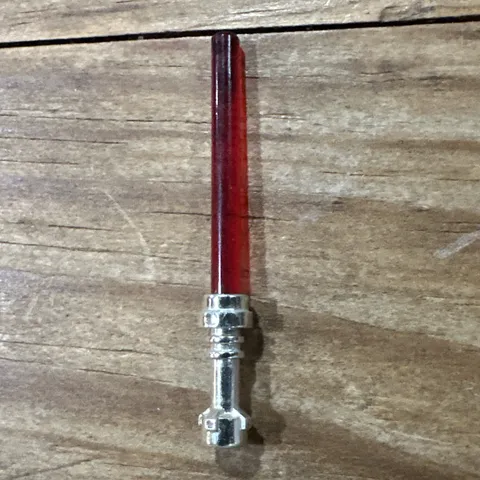 LEGO Star Wars - Lightsaber for Minifigure  Trans Red Color With Chrome Handle