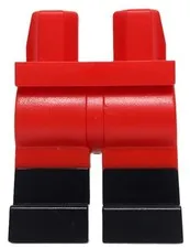 Lego New Red Minifigure Hips and Legs with Black Boots Holiday City Part D528