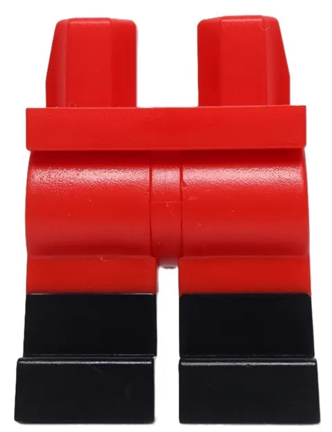 Lego New Red Minifigure Hips and Legs with Black Boots Holiday City Part D528
