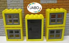 A7/8) LEGO 4x 4132 Window 2x4x3 Yellow Grille Grey Door 4130 4131 Yellow Black 2x4x5