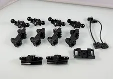 13pc LEGO City Train Carriage Buffer Cars Black Wheels, Trucks & Magnet Couplers