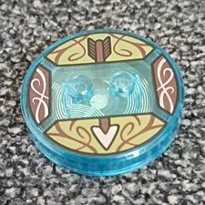 LEGO Elves Trans-Light Blue Round Tile 4x4 Custom Printed Disc 1 Piece