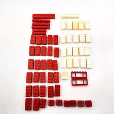 Vintage Lego Bricks Lot Red &White 68 Tiles & Pieces