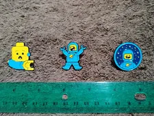 LEGO MAN MINIFIGURE PIN SET - metal enamel pirate head astronaut lapel lot pins