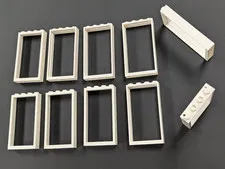 Lego x10 New White Door, Frame 1 x 4 x 6 2 Holes Top Bottom # 60596