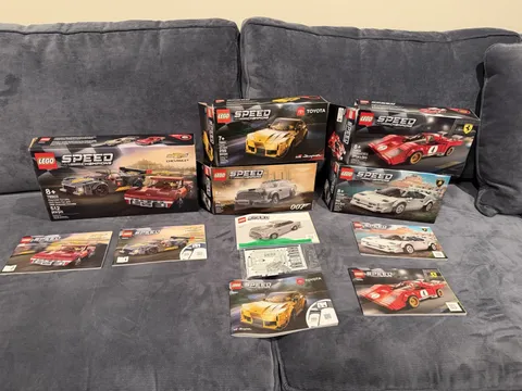 5 *EMPTY* Speed Champions Lego Boxes. Sets 76903, 76901, 76911, 76906, 76908