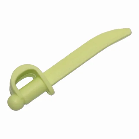 LEGO Minifigure, Weapon Sword, Cutlass / Saber with Small Hilt Yellowish Green
