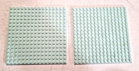 2 LEGO Classic Branded Light Aqua Board Baseplate 5 in 16x16 Stud Plate
