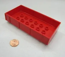 Vtg Lego Duplo RED OLD-FASHIONED WAGON BED w/ RAILS RAILING