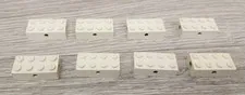 Lego 7049 White Brick Modified 2 x 4 with Wheels Holder Holes Lot Of 8 READ