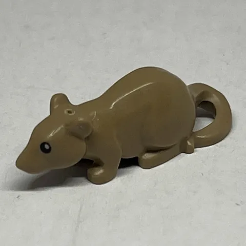 Lego Brown Tan Rat Mouse w/ Black Eyes and White Pupils Replacement Part A7
