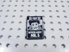 LEGO One Piece 2x3 Black Wanted Poster Officer Agent Mr. 5 Minifig BS