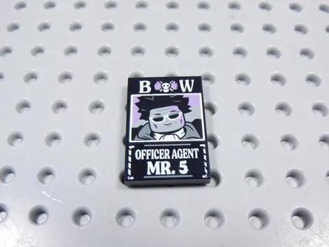 LEGO One Piece 2x3 Black Wanted Poster Officer Agent Mr. 5 Minifig BS