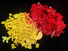 Lot of 400+ Red Orange Yellow Genuine Lego Modular Special Piece Blocks 1  Pound