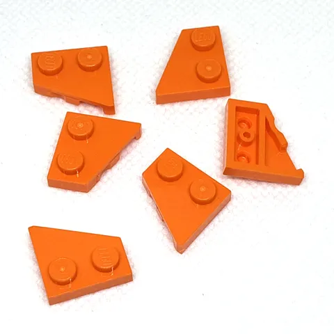 LEGO Parts - Orange Wedge, Plate 2 x 2 Left - No 24299 - QTY 6