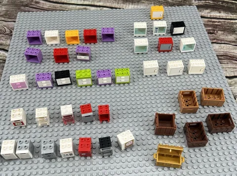 LEGO Set of 43 Containers Cabinets, Crates, Chests, Boxes 2x2x2 and 2×2×3