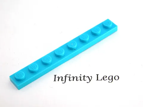 15 LEGO Medium Azure Plates 1 x 8 (3460) - (15 Pieces)