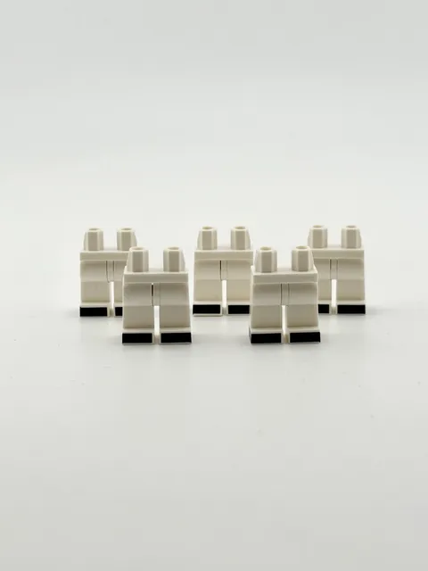 Lego White Minifig Legs / Hips with Black Shoes Dual Molded Star Wars Castle X 5