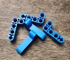LEGO Dark Azure Technic, Liftarm, Bent Thick L-Shape 2 x 4 QTY 5. Part No. 32140