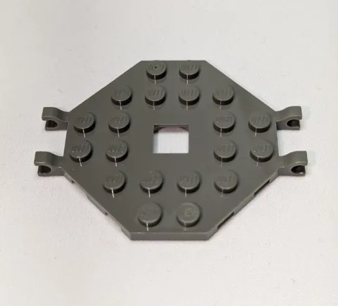 LEGO Dark Gray Plate 6 x 6 Octagonal Open Center 4 Clips 6285 10040 6274 6286