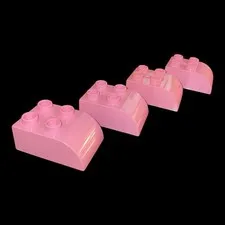 lot of 4 light pink Duplo blocks -  2X3 sloped front blocks (PINK10)