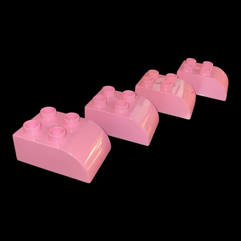lot of 4 light pink Duplo blocks -  2X3 sloped front blocks (PINK10)