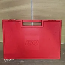 Vintage 1985 Red Lego Building Block Carry Storage Case Rare Made In Denmark