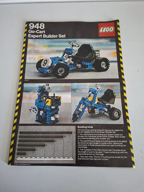 Vintage Lego Technic set 948 Go Kart Instructions    1978