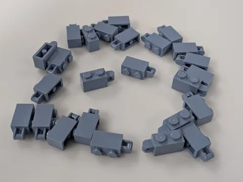 LEGO x25 Sand Blue Brick, Modified 1 x 2 with Bar Handle on End #34816